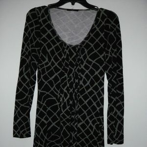 TART COLLECTIONS Black Gray Long Sleeve Dress L